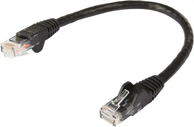 Main image of StarTech N6PATCH6INBK Cat6 Patch Cable – 6 in – Black Ethernet Cable – Snagless RJ45 Cable – Ethernet Cord – Cat 6 Cable – 6in