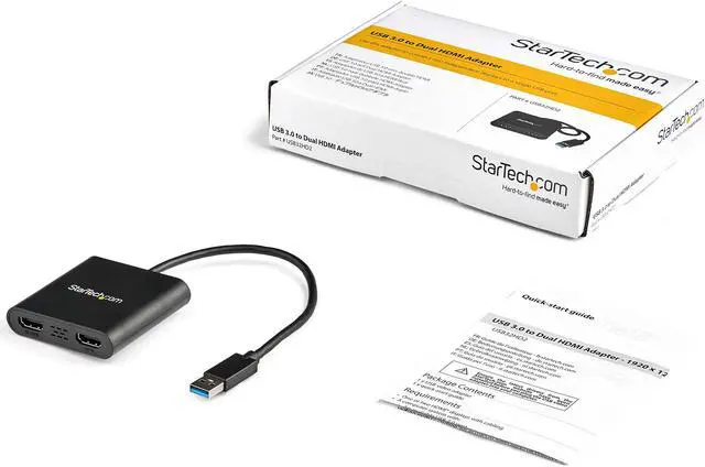 Alt view image 5 of 5 - StarTech.com USB32HD2 USB to Dual HDMI Adapter - 4K - External Video Card - USB to HDMI Adapter - Monitor Adapter - USB 3.0 to HDMI