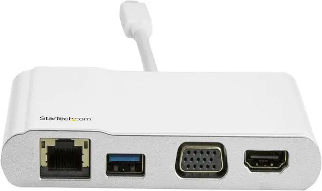 Alt view image 2 of 3 - StarTech.com DKT30CHVW USB C Multiport Adapter - USB C to HDMI / USB A / VGA / Gigabit Ethernet - USB Type C Hub - USB C Adapter