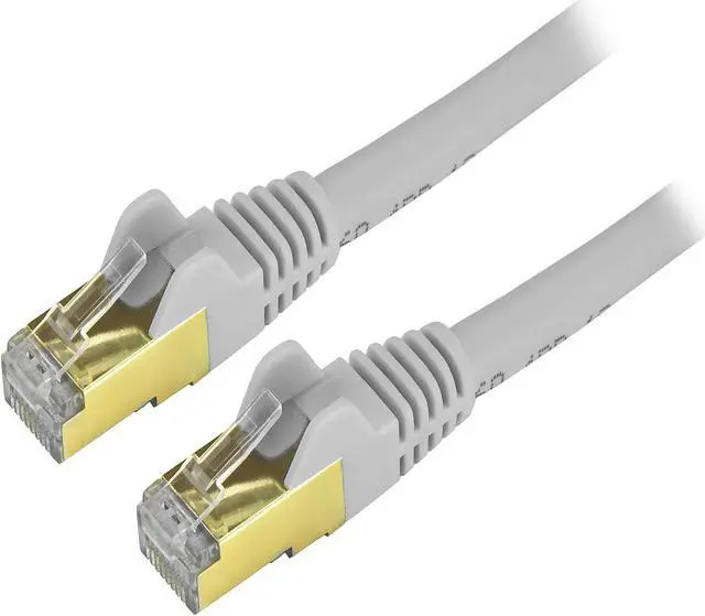 Main image of StarTech C6ASPAT5GR StarTech.com Cat6a Shielded Patch Cable - 5 ft. - Gray - Snagless RJ45 Cable - Ethernet Cord - Cat 6a Cable - 5 ft.