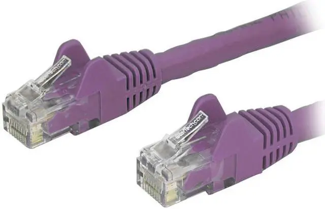 Main image of StarTech N6PATCH1PL Cat6 Patch Cable – 1 ft – Purple Ethernet Cable – Snagless RJ45 Cable – Ethernet Cord – Cat 6 Cable – 1ft