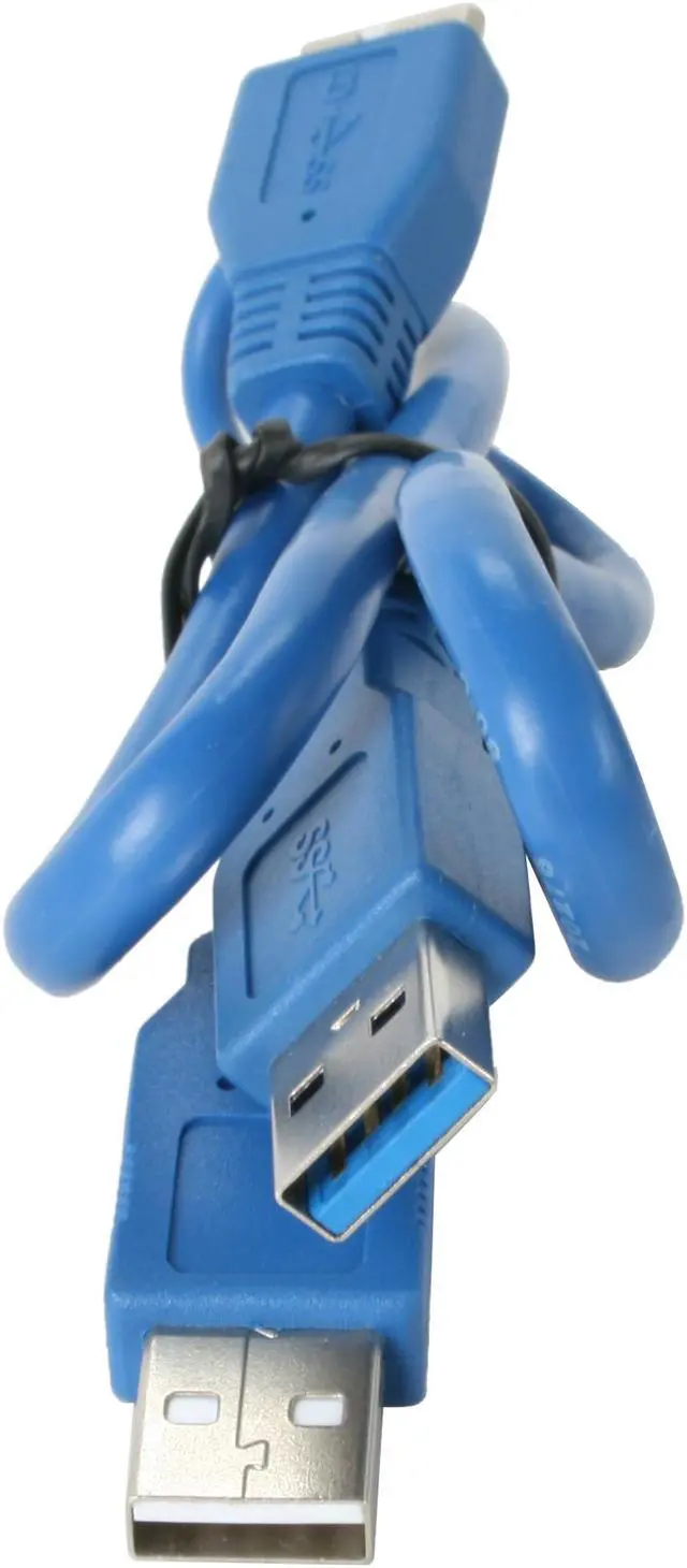 Alt view image 2 of 2 - Cavalry CBUSB20002 Blue USB 3.0 Y-Cable - Standard-A to Micro-B Connector
