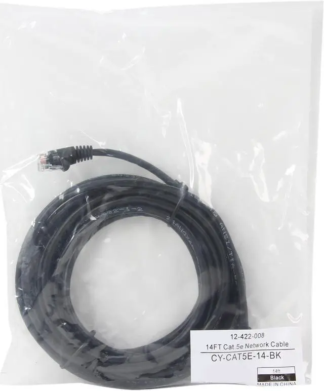 Alt view image 3 of 3 - Coboc CY-CAT5E-14-BK 14ft.24AWG Snagless Cat 5e Black Color 350MHz UTP Ethernet Stranded Copper Patch cord /Molded Network lan Cable