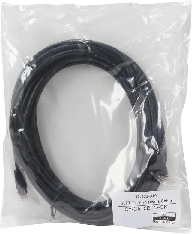 Alt view image 3 of 3 - Coboc CY-CAT5E-25-BK 25ft.24AWG Snagless Cat 5e Black Color 350MHz UTP Ethernet Stranded Copper Patch cord /Molded Network lan Cable