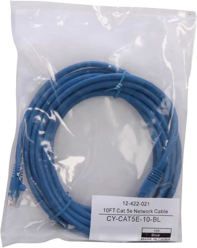 Alt view image 3 of 3 - Coboc CY-CAT5E-10-BL 10ft.24AWG Snagless Cat 5e Blue Color 350MHz UTP Ethernet Stranded Copper Patch cord /Molded Network lan Cable