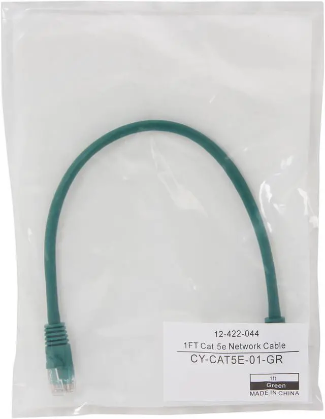 Alt view image 3 of 3 - Coboc CY-CAT5E-01-GR 1ft.24AWG Snagless Cat 5e Green Color 350MHz UTP Ethernet Stranded Copper Patch cord /Molded Network lan Cable