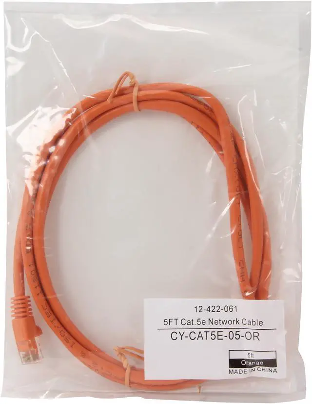 Alt view image 3 of 3 - Coboc CY-CAT5E-05-OR 5ft.24AWG Snagless Cat 5e Orange Color 350MHz UTP Ethernet Stranded Copper Patch cord /Molded Network lan Cable
