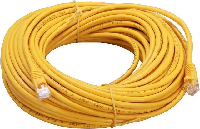 Alt view image 2 of 3 - Coboc CY-CAT5E-75-YL 75ft.24AWG Snagless Cat 5e Yellow Color 350MHz UTP Ethernet Stranded Copper Patch cord /Molded Network lan Cable