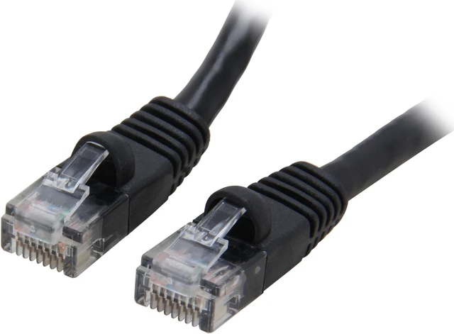 Main image of Coboc CY-CAT6-01-BK 1ft. 24AWG Snagless Cat 6 Black Color 550MHz UTP Ethernet Stranded Copper Patch cord /Molded Network lan Cable