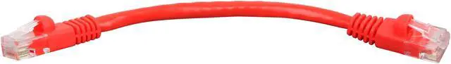 Alt view image 2 of 3 - Coboc CY-CAT6-0.5-RD 0.5ft. (6in.) 24AWG Snagless Cat 6 Red Color 550MHz UTP Ethernet Stranded Copper Patch cord /Molded Network lan Cable