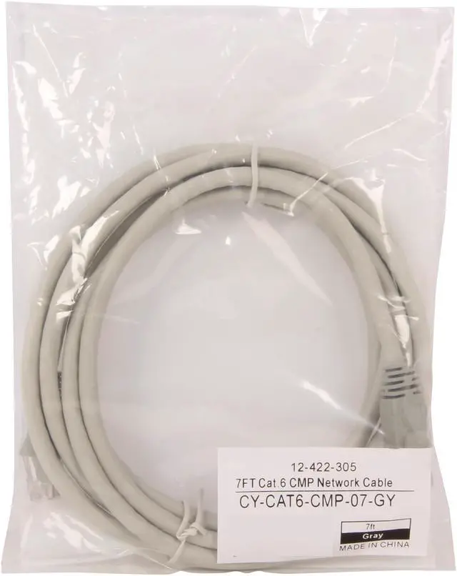 Alt view image 3 of 3 - Coboc CY-CAT6-CMP-07-GY 7ft. 23AWG Snagless Cat 6 Gray Color 550MHz UTP Ethernet Solid Copper Patch cord /Molded Network lan Cable
