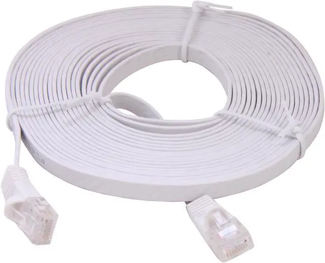 Alt view image 2 of 3 - Coboc CY-CAT5E-100-White 100ft. 30AWG Cat 5E White Color 350MHz UTP Flat Ethernet Stranded Copper Patch cord /Molded Network lan Cable