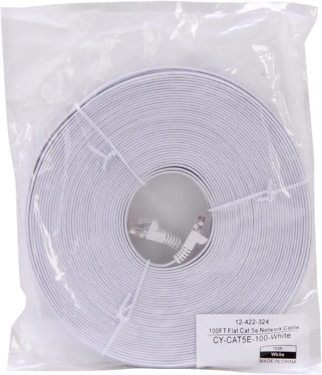 Alt view image 3 of 3 - Coboc CY-CAT5E-100-White 100ft. 30AWG Cat 5E White Color 350MHz UTP Flat Ethernet Stranded Copper Patch cord /Molded Network lan Cable