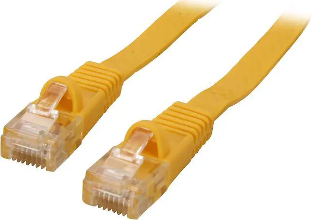 Main image of Coboc CY-CAT5E-30-Yellow 30ft. 30AWG Cat 5E Yellow Color 350MHz UTP Flat Ethernet Stranded Copper Patch cord /Molded Network lan Cable