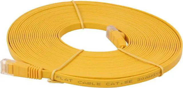 Alt view image 2 of 3 - Coboc CY-CAT5E-30-Yellow 30ft. 30AWG Cat 5E Yellow Color 350MHz UTP Flat Ethernet Stranded Copper Patch cord /Molded Network lan Cable