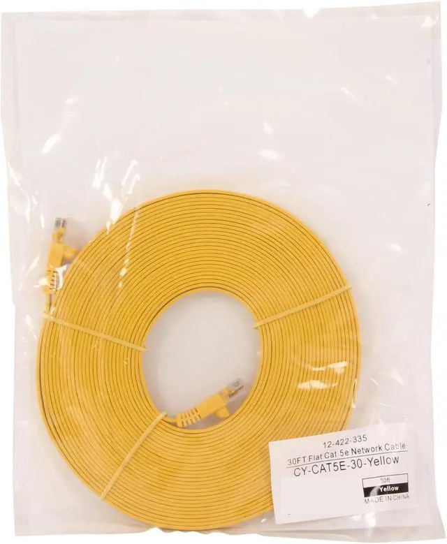 Alt view image 3 of 3 - Coboc CY-CAT5E-30-Yellow 30ft. 30AWG Cat 5E Yellow Color 350MHz UTP Flat Ethernet Stranded Copper Patch cord /Molded Network lan Cable