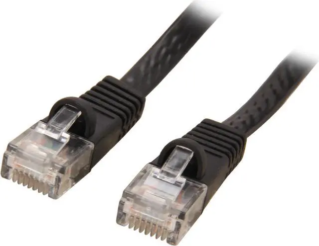 Main image of Coboc CY-CAT6-05-Black 5ft. 32AWG Cat 6 Black Color 550MHz UTP Flat Ethernet Stranded Copper Patch cord /Molded Network lan Cable