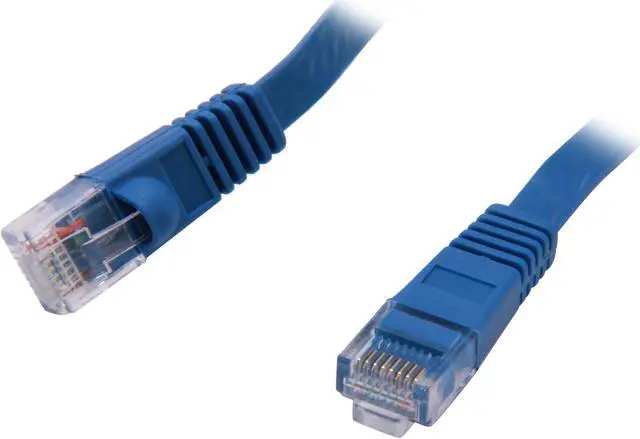 Main image of Coboc CY-CAT5E-50-Blue 50ft. 30AWG Cat 5E Blue Color 350MHz UTP Flat Ethernet Stranded Copper Patch cord /Molded Network lan Cable