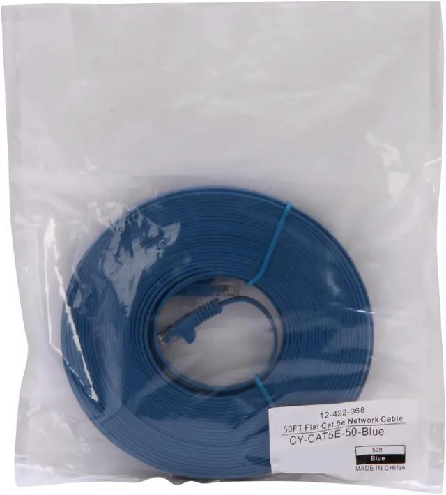 Alt view image 3 of 3 - Coboc CY-CAT5E-50-Blue 50ft. 30AWG Cat 5E Blue Color 350MHz UTP Flat Ethernet Stranded Copper Patch cord /Molded Network lan Cable