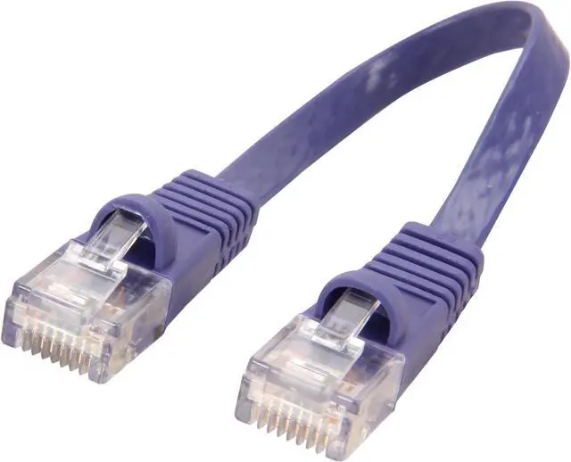 Main image of Coboc CY-CAT6-0.5-Purple 0.5ft.(6in.) 32AWG Cat 6 Purple Color 550MHz UTP Flat Ethernet Stranded Copper Patch cord /Molded Network lan Cable