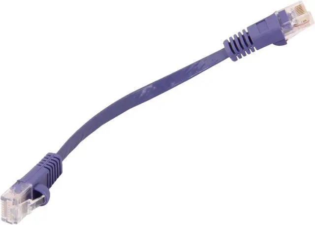 Alt view image 2 of 3 - Coboc CY-CAT6-0.5-Purple 0.5ft.(6in.) 32AWG Cat 6 Purple Color 550MHz UTP Flat Ethernet Stranded Copper Patch cord /Molded Network lan Cable