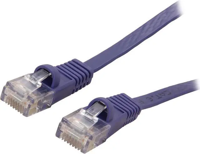 Main image of Coboc CY-CAT6-01-Purple 1ft. 32AWG Cat 6 Purple Color 550MHz UTP Flat Ethernet Stranded Copper Patch cord /Molded Network lan Cable