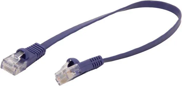 Alt view image 2 of 3 - Coboc CY-CAT6-01-Purple 1ft. 32AWG Cat 6 Purple Color 550MHz UTP Flat Ethernet Stranded Copper Patch cord /Molded Network lan Cable