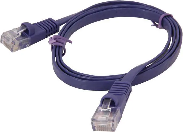 Alt view image 2 of 3 - Coboc CY-CAT6-03-Purple 3ft. 32AWG Cat 6 Purple Color 550MHz UTP Flat Ethernet Stranded Copper Patch cord /Molded Network lan Cable