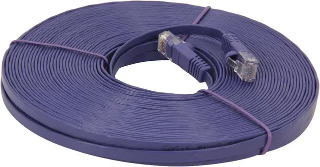 Alt view image 2 of 3 - Coboc CY-CAT6-75-Purple 75ft. 32AWG Cat 6 Purple Color 550MHz UTP Flat Ethernet Stranded Copper Patch cord /Molded Network lan Cable