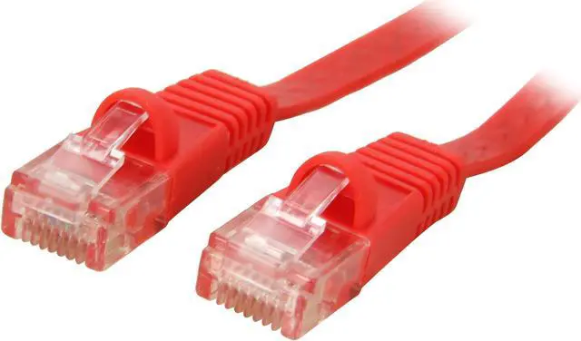 Main image of Coboc CY-CAT6-0.5-Red 0.5ft.(6in.) 32AWG Cat 6 Red Color 550MHz UTP Flat Ethernet Stranded Copper Patch cord /Molded Network lan Cable