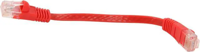 Alt view image 2 of 3 - Coboc CY-CAT6-0.5-Red 0.5ft.(6in.) 32AWG Cat 6 Red Color 550MHz UTP Flat Ethernet Stranded Copper Patch cord /Molded Network lan Cable