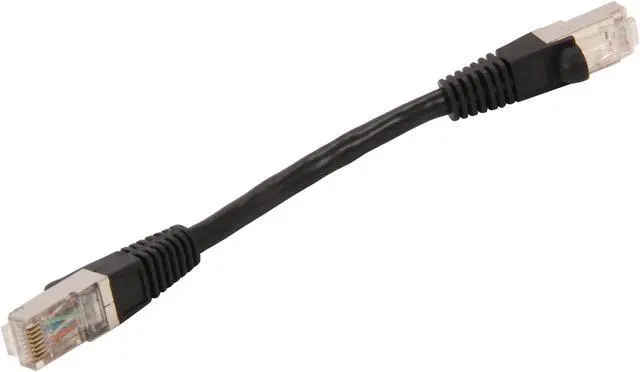 Alt view image 2 of 3 - Coboc CY-CAT7-0.5- Black 0.5ft.(6in.) 26AWG Snagless Cat 7 Black Color 600MHz SSTP(PIMF) Shielded Ethernet Stranded Copper Patch cord /Molded Network lan Cable
