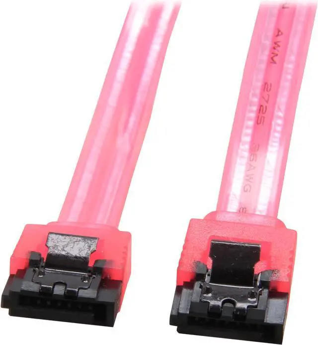 Main image of Coboc Model SC-SATA3-10-LL-RD 10" SATA III 6Gb/s Data Cable w/Latch,UV Red