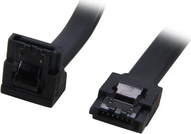 Main image of Coboc Model SC-SATA3-18-LL-BK-90 18" 90 Degree to 180 Degree SATA III 6Gb/s Data Cable w/Latch,Black