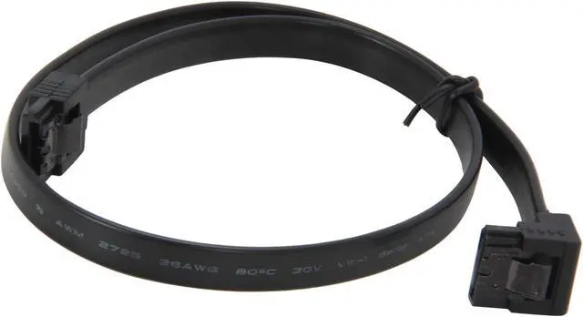 Alt view image 2 of 3 - Coboc Model SC-SATA3-18-LL-BK-90 18" 90 Degree to 180 Degree SATA III 6Gb/s Data Cable w/Latch,Black