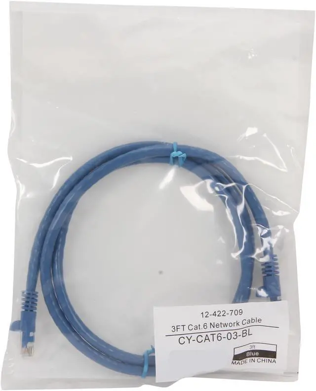 Alt view image 3 of 3 - Coboc CY-CAT6-03-BL 3ft. 24AWG Snagless Cat 6 Blue Color 550MHz UTP Ethernet Stranded Copper Patch cord /Molded Network lan Cable