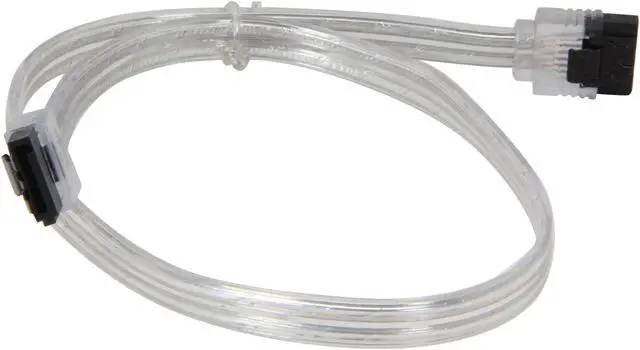 Alt view image 2 of 3 - Coboc Model SC-SATA3-18-LL-SL 18" SATA III 6Gb/s Data Cable w/ Latch, Silver