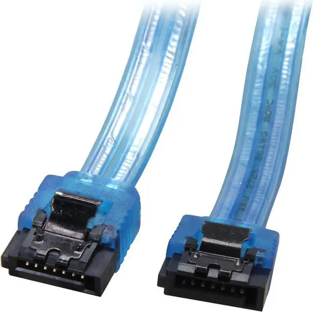 Main image of Coboc Model SC-SATA3-18-LL-BL 18" Serial ATASATA III 6Gb/s Data Cable w/Latch,UV Blue