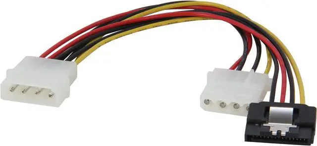 Main image of Coboc SC-PWC-MOL-8-SATA2-M-F 8" Molex 4-pin LP4 to 15-pin SATA Power w/ Latch Adapter Converter,with 8" LP4 Extensin Cable