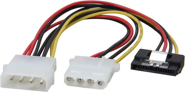 Alt view image 2 of 3 - Coboc SC-PWC-MOL-8-SATA2-M-F 8" Molex 4-pin LP4 to 15-pin SATA Power w/ Latch Adapter Converter,with 8" LP4 Extensin Cable