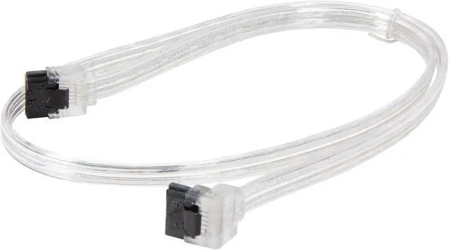 Alt view image 2 of 3 - Coboc Model SC-SATA3-24-LL-SL-90 24" 90 Degree to 180 Degree SATA III 6Gb/s Data Cable w/Latch,Silver