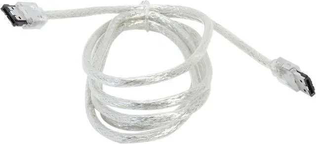 Alt view image 2 of 3 - Coboc Model SC-SATA3-6FT-ERC-SL 6 ft. Shielded External SATA 6Gb/s eSATA to eSATA Data Cable for Hard Disk Drive/HDD/SSD Enclosure,Silver