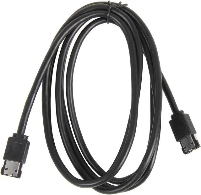 Alt view image 2 of 3 - Coboc Model SC-SATA3-6FT-ERC-BK 6 ft. Shielded External SATA 6Gb/s eSATA to eSATA Data Cable for Hard Disk Drive/HDD/SSD Enclosure,Black