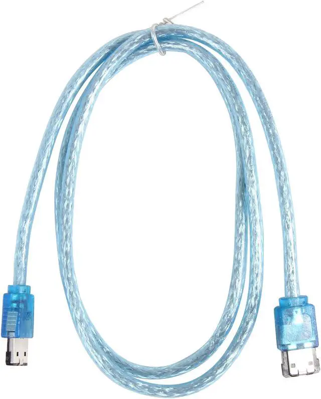 Alt view image 2 of 3 - Coboc Model SC-SATA3-36-ESC-BL 3 ft. Shielded External SATA 6Gb/s eSATA to eSATA Data Cable for Hard Disk Drive/HDD/SSD Enclosure,UV Blue