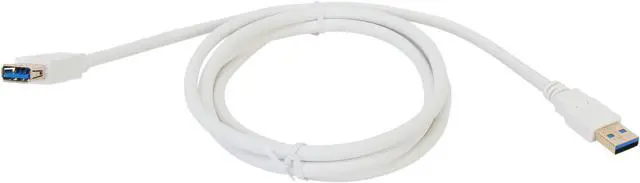 Alt view image 2 of 3 - Coboc CY-U3-AAMF-6-WH 6ft SuperSpeed 5Gbps USB 3.0  A Male to A Female Extension Cable,Gold Plated,White,M-F
