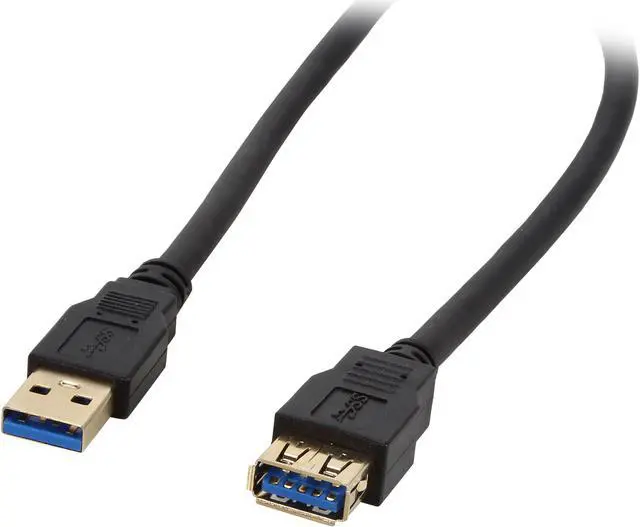 Main image of Coboc CY-U3-AAMF-3-BK 3ft SuperSpeed 5Gbps USB 3.0  A Male to A Female Extension Cable,Gold Plated,Black,M-F