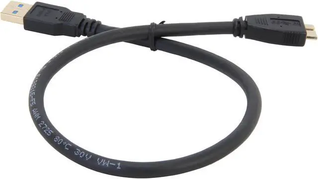 Alt view image 2 of 3 - Coboc CY-U3-AMicBMM-1.5-BK 1.5ft SuperSpeed 5Gbps USB 3.0 A Male to Micro B Male Cable,Gold Plated,Black,M-M