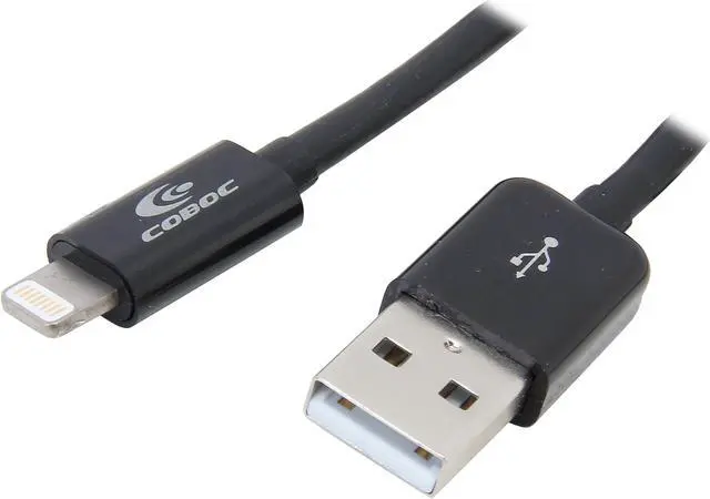 Main image of Coboc Light-black 6 ft. MFi Certified black Apple 8-pin Lightning Connector to USB Cable for Apple iPhone5, iPad4, iPad Mini, iPod Touch 5th Gen, iPod Nano 7th Gen - Charge and Sync Cable