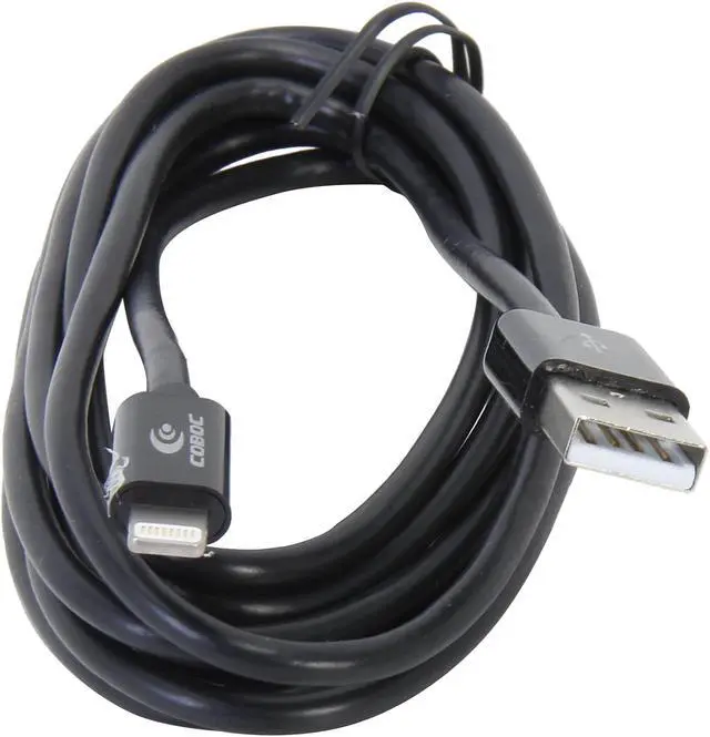Alt view image 2 of 3 - Coboc Light-black 6 ft. MFi Certified black Apple 8-pin Lightning Connector to USB Cable for Apple iPhone5, iPad4, iPad Mini, iPod Touch 5th Gen, iPod Nano 7th Gen - Charge and Sync Cable