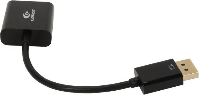 Alt view image 2 of 3 - Coboc CL-AD-DP2VGA-6-BK 6-inch Dongle-style DisplayPort to VGA Active Adapter Converter, Gold Plated, Black - DP to VGA - 1920 x 1200 Resolution